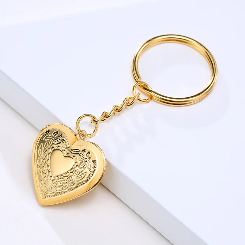 Vnox Heart Locket Keychain – Custom Stainless Steel Pendant for Your IDOL’s Photo