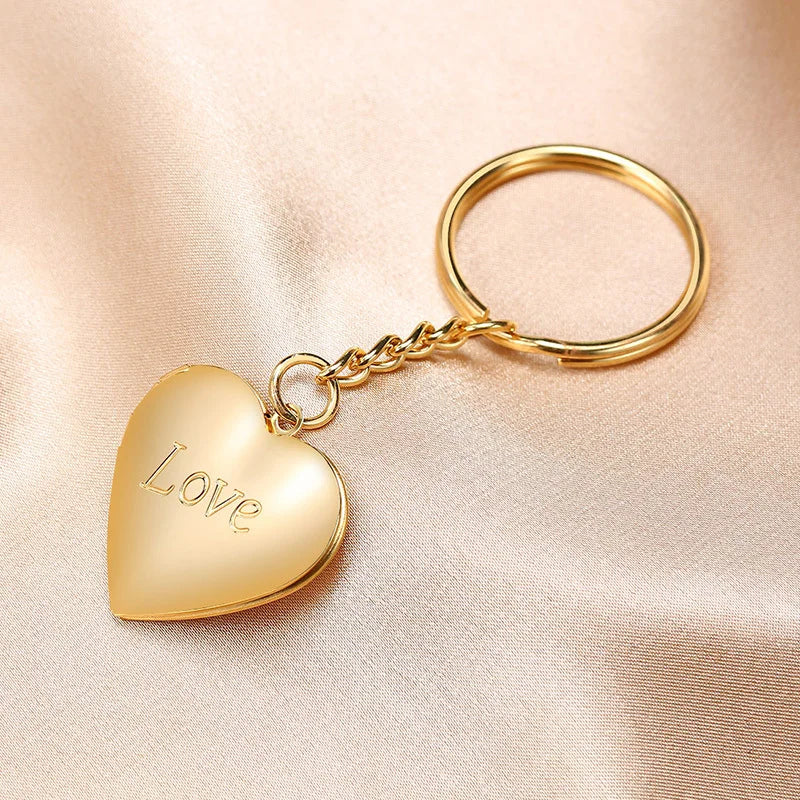 Vnox Heart Locket Keychain – Custom Stainless Steel Pendant for Your IDOL’s Photo