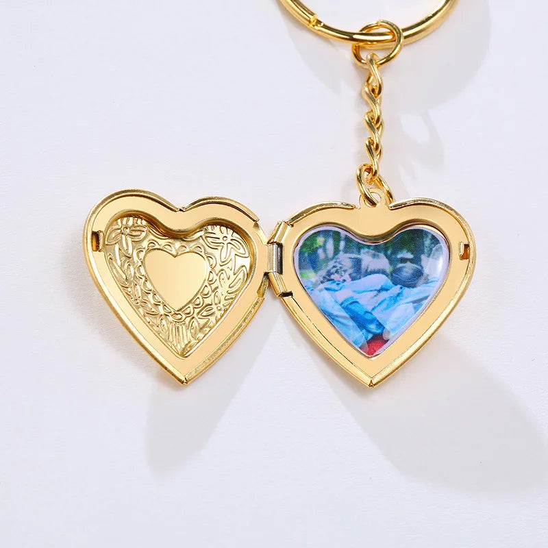 Vnox Heart Locket Keychain – Custom Stainless Steel Pendant for Your IDOL’s Photo