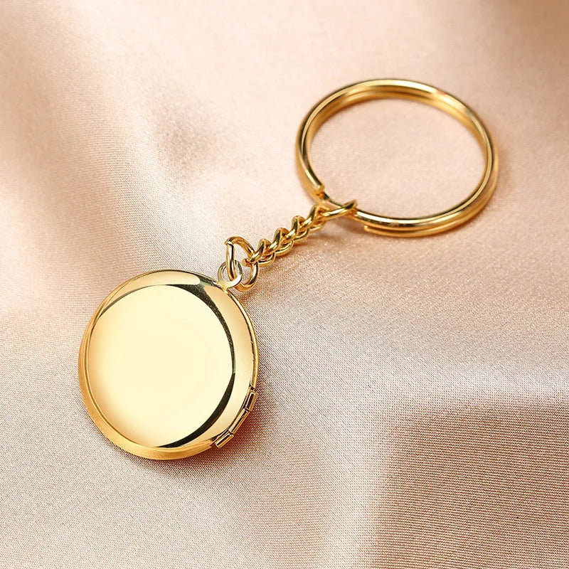 Vnox Heart Locket Keychain – Custom Stainless Steel Pendant for Your IDOL’s Photo