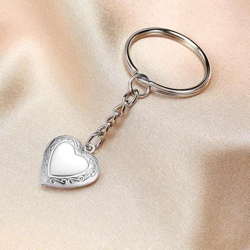Vnox Heart Locket Keychain – Custom Stainless Steel Pendant for Your IDOL’s Photo