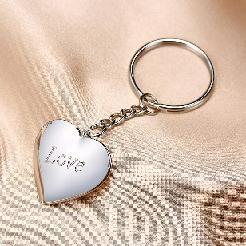 Vnox Heart Locket Keychain – Custom Stainless Steel Pendant for Your IDOL’s Photo