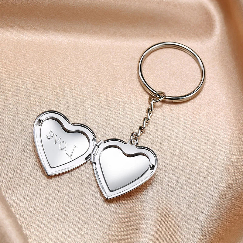 Vnox Heart Locket Keychain – Custom Stainless Steel Pendant for Your IDOL’s Photo