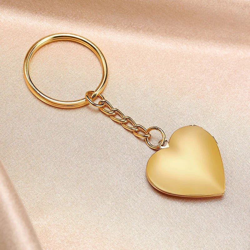 Vnox Heart Locket Keychain – Custom Stainless Steel Pendant for Your IDOL’s Photo