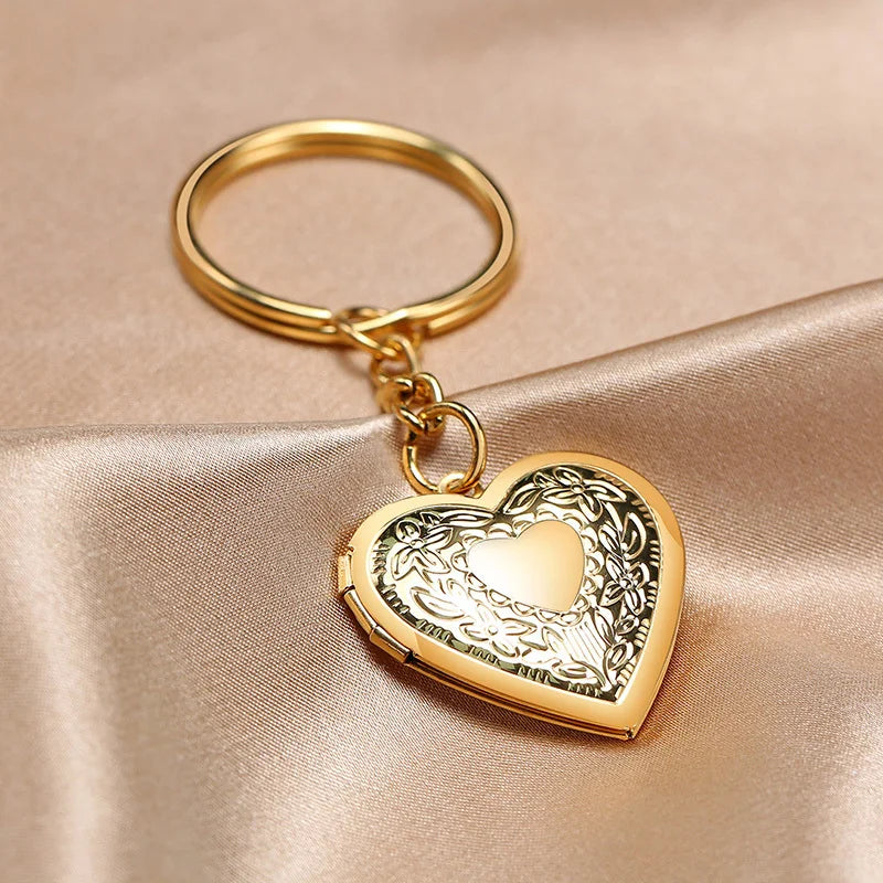 Vnox Heart Locket Keychain – Custom Stainless Steel Pendant for Your IDOL’s Photo