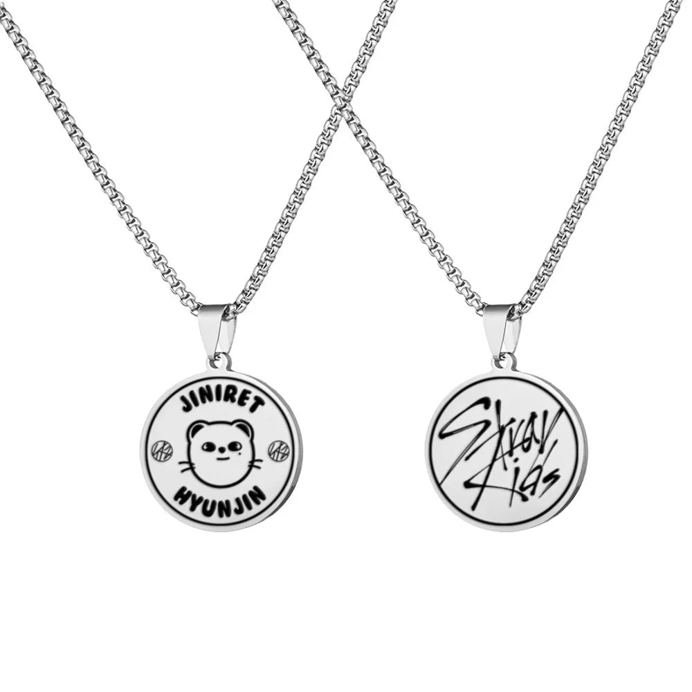 Stray Kids Stainless Steel Engraved Necklace – SKZOO Titanium Pendant
