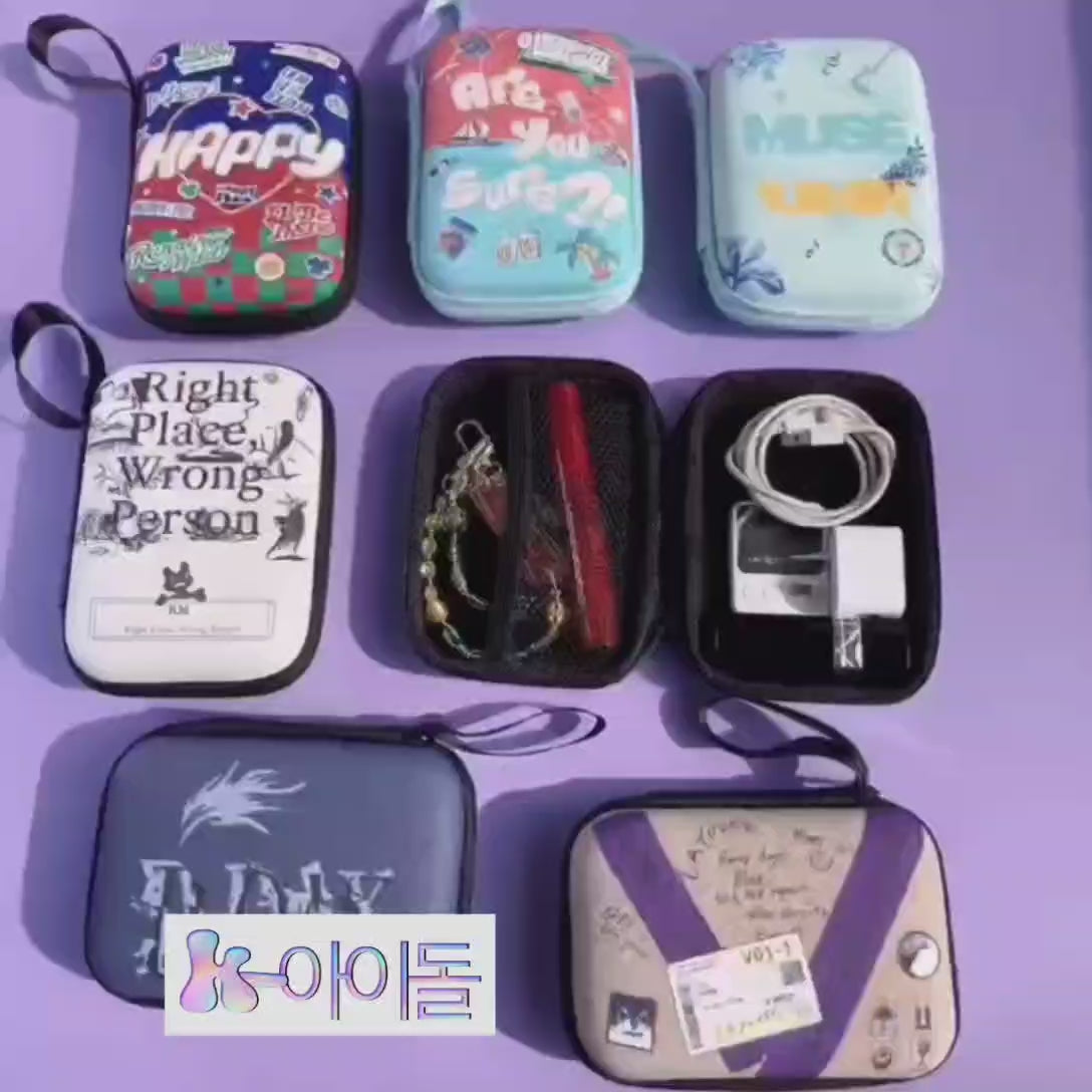 BTS – Leather Zipper Pouch (Portable Travel Bag)