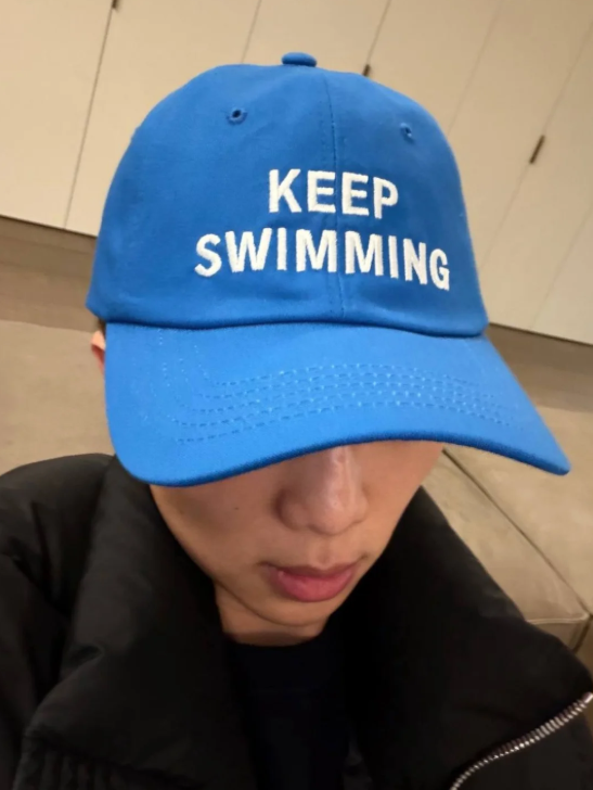 KEEP SWIMMING / What Is Your Love Song? Baseball Cap – Adjustable Strap Hat