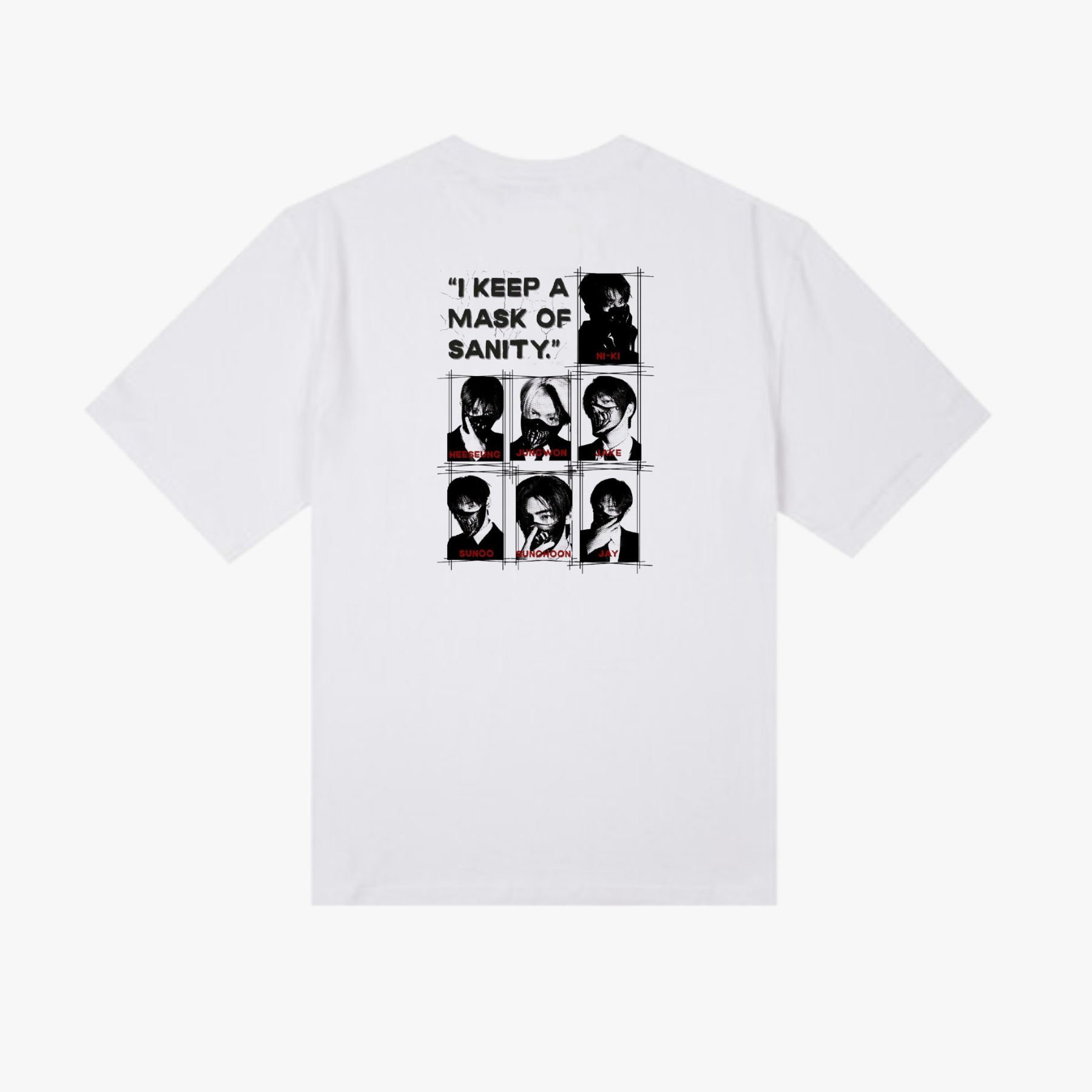 ENHYPEN "𝐈 𝐤𝐞𝐞𝐩 𝐚 𝐦𝐚𝐬𝐤 𝐨𝐟 𝐬𝐚𝐧𝐢𝐭𝐲" Exclusive T-shirt