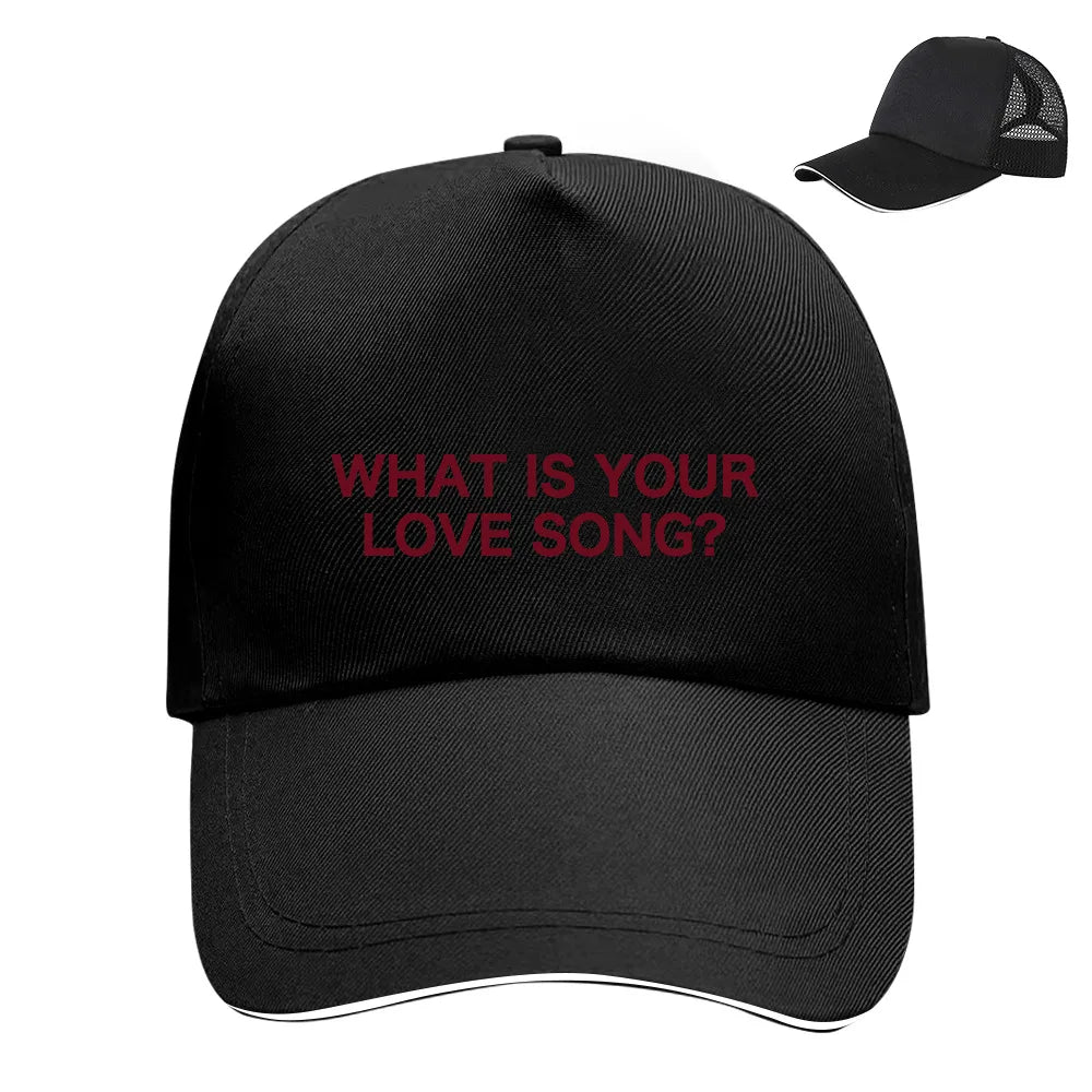 KEEP SWIMMING / What Is Your Love Song? Baseball Cap – Adjustable Strap Hat
