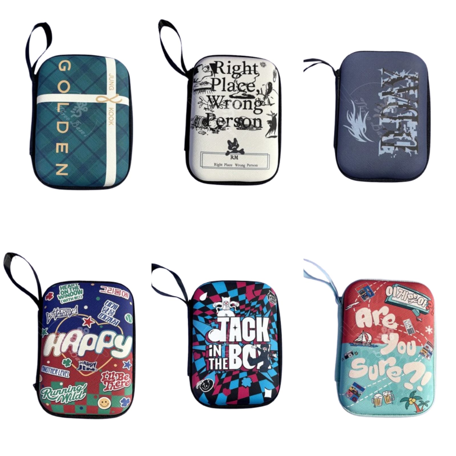 BTS – Leather Zipper Pouch (Portable Travel Bag)