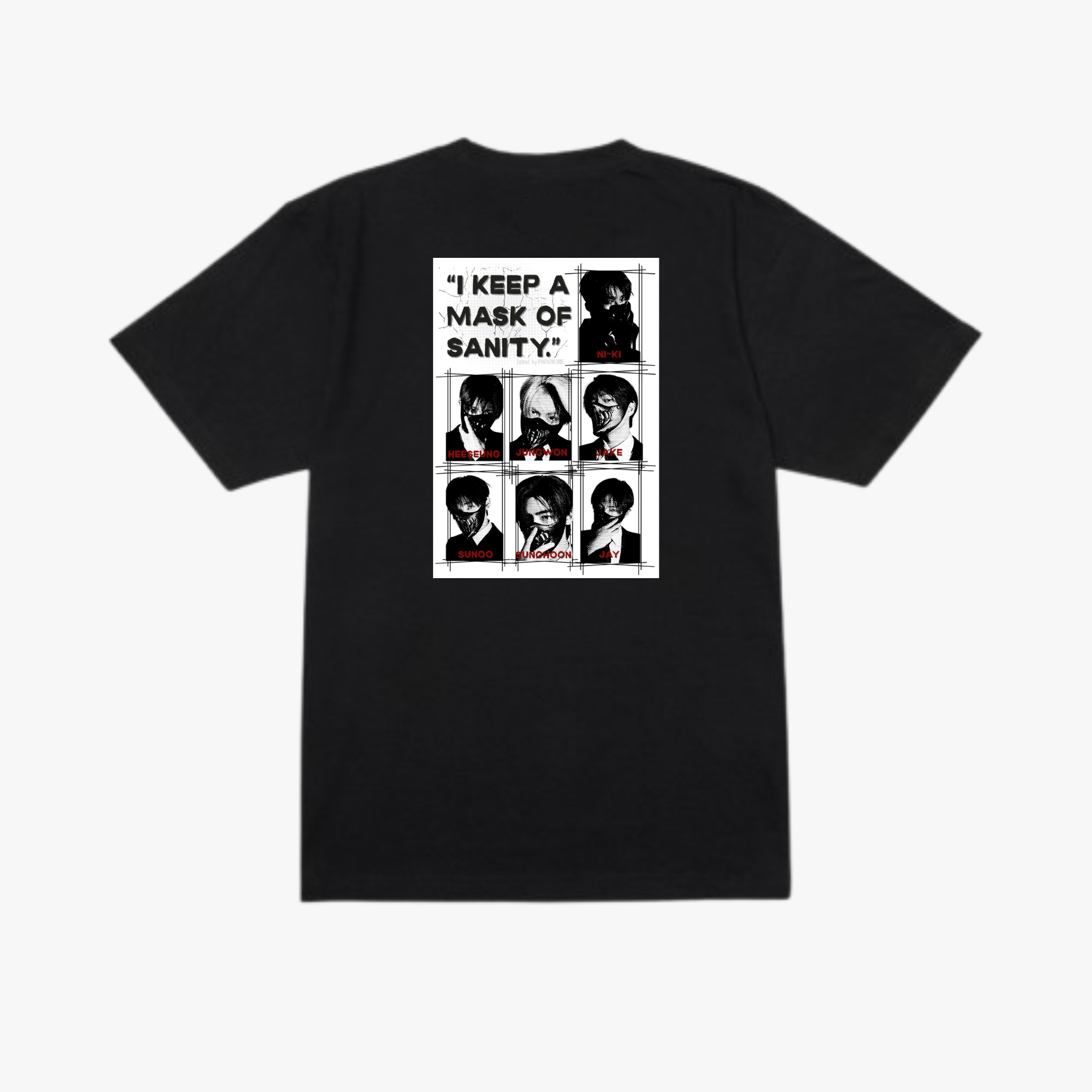 ENHYPEN "𝐈 𝐤𝐞𝐞𝐩 𝐚 𝐦𝐚𝐬𝐤 𝐨𝐟 𝐬𝐚𝐧𝐢𝐭𝐲" Exclusive T-shirt